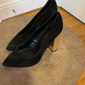 Michael Kors Black and Gold Block Heels